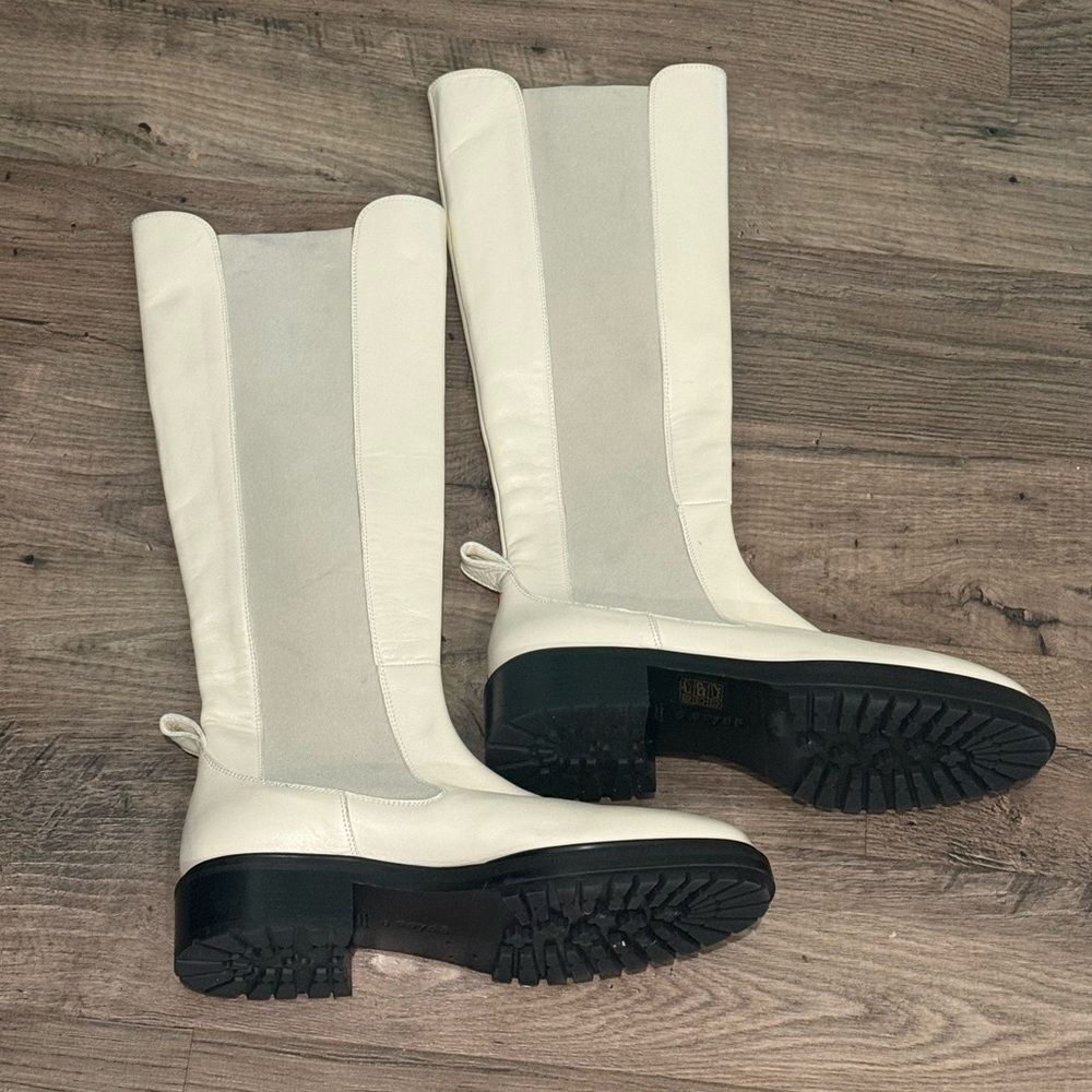 Aeyde Blanca 40mm Round Toe Leather Knee High Boots